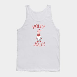 Cute gnome and Holly Jolly. Tank Top